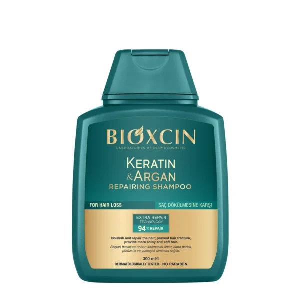 شامپو ترمیم کننده و ضد ریزش بیوکسین مدل Keratin & Argan حجم 300 میلی لیتر